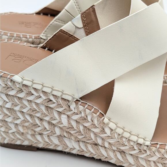 Nordstrom Rack Cressida Platform Wedge Espadrille Sandal Ivory Size US9M EU40 - Picture 4 of 13